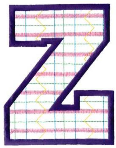 Picture of Plaid Letter Z Machine Embroidery Design