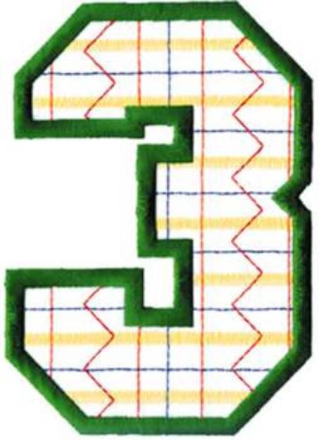 Picture of Plaid Number 3 Machine Embroidery Design