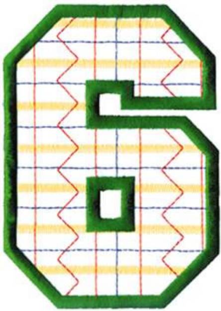 Picture of Plaid Number 6 Machine Embroidery Design