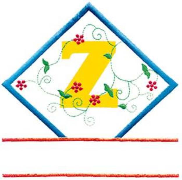 Picture of Vine Letter Z Machine Embroidery Design