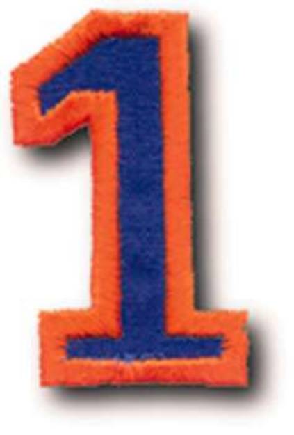 Picture of Athletic Number 1 Machine Embroidery Design