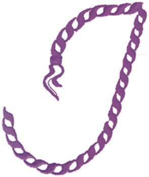 Rope Alphabet J Machine Embroidery Design