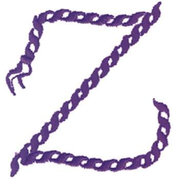 Rope Alphabet Z Machine Embroidery Design