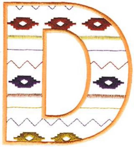 Picture of Southwest Letter D Machine Embroidery Design