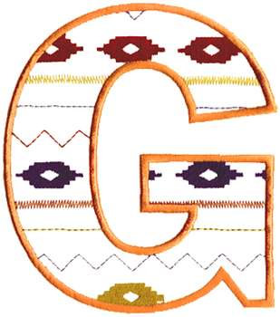 Southwest Letter G Machine Embroidery Design