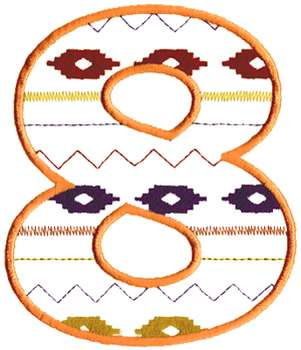 Southwest Number 8 Machine Embroidery Design