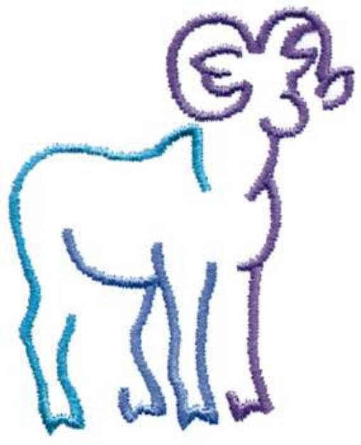 Picture of Ram Outline Machine Embroidery Design