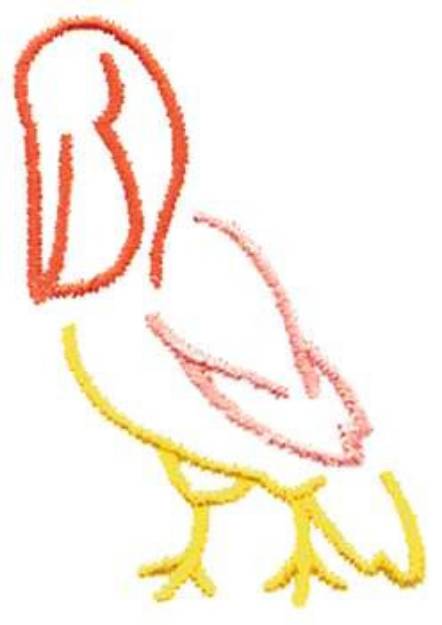 Picture of Pelican Outline Machine Embroidery Design