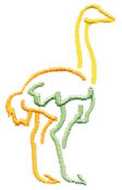 Picture of Ostrich Outline Machine Embroidery Design