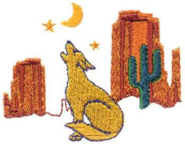 Picture of Howling Coyote Machine Embroidery Design