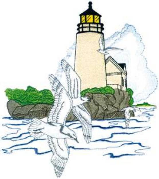 Picture of Lighthouse  Scene Machine Embroidery Design