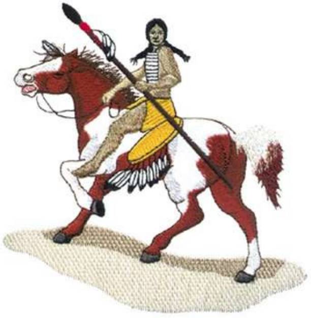 Picture of Indian On Pinto Machine Embroidery Design