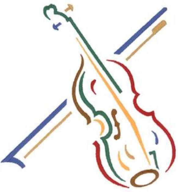 Picture of Violin Outline Machine Embroidery Design