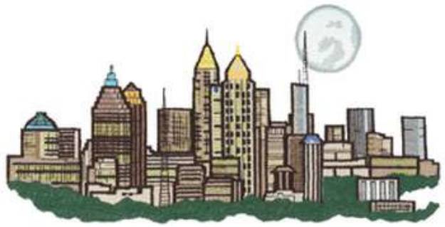 Picture of Atlanta Skyline Machine Embroidery Design