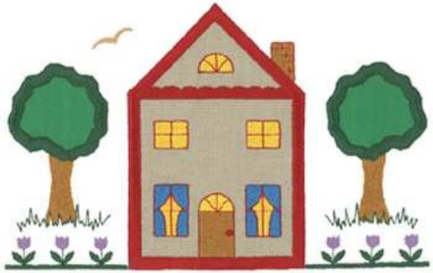 Picture of House Scene Machine Embroidery Design