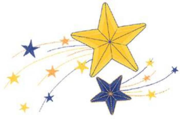 Picture of Stars Applique Machine Embroidery Design