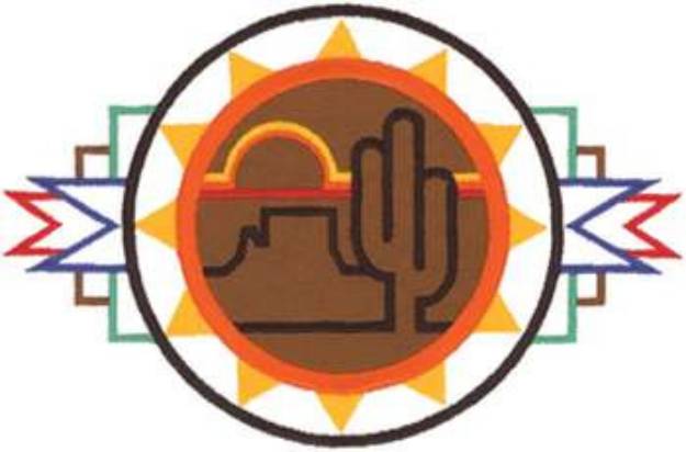 Picture of Aztec Sun Applique Machine Embroidery Design