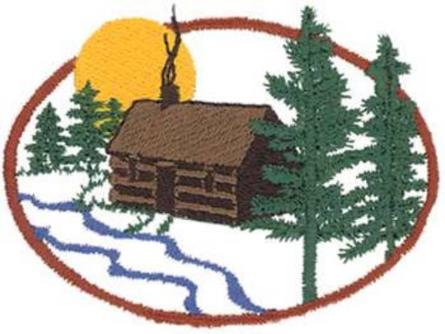 Picture of Lake Cabin Machine Embroidery Design