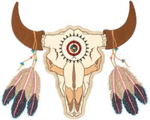 Picture of Painted Skull Machine Embroidery Design