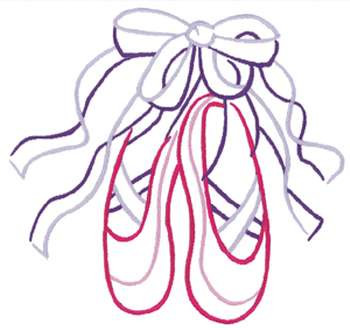 Ballet Slippers Machine Embroidery Design