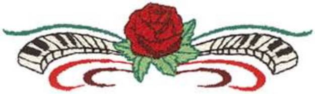 Picture of Rose On Keyboard Machine Embroidery Design