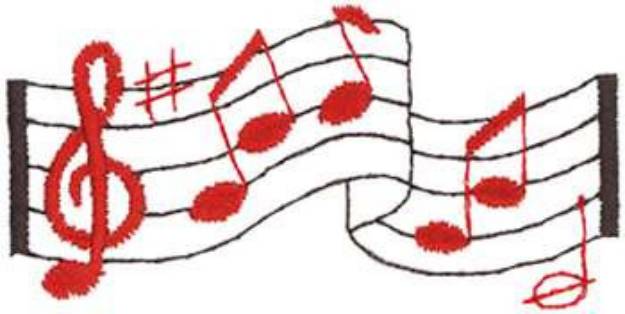 Picture of Music Staff Machine Embroidery Design