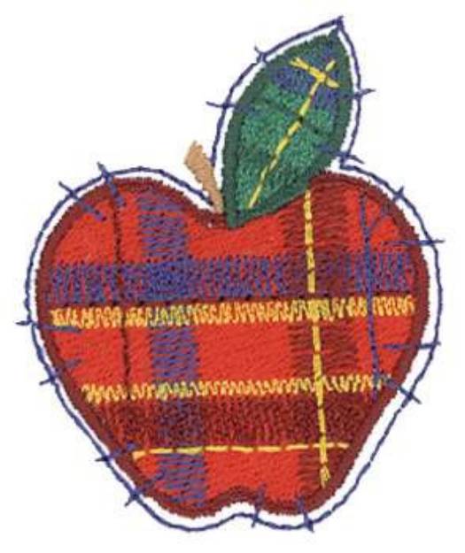 Picture of Patchwork Plaid Apple Machine Embroidery Design