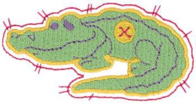 Picture of Patchwork Alligator Machine Embroidery Design