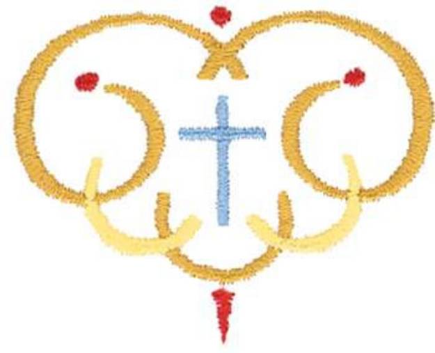 Picture of Cross In Swirls Machine Embroidery Design