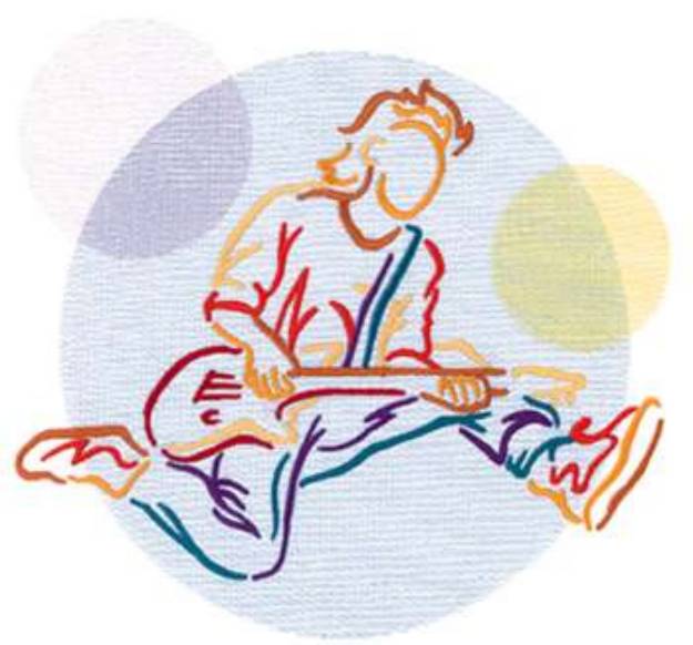 Picture of Guitarist Machine Embroidery Design