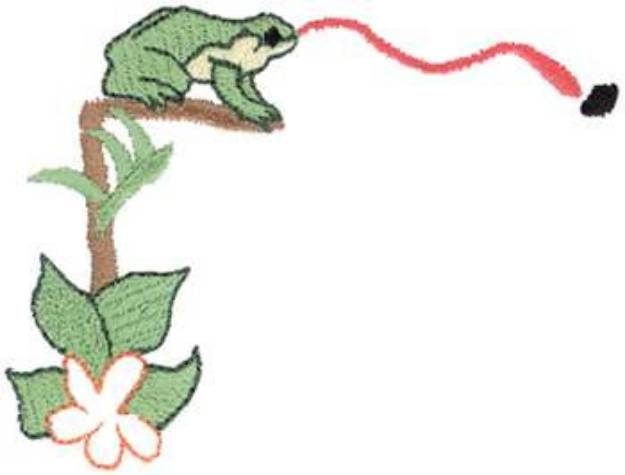 Picture of Corner Frog Machine Embroidery Design