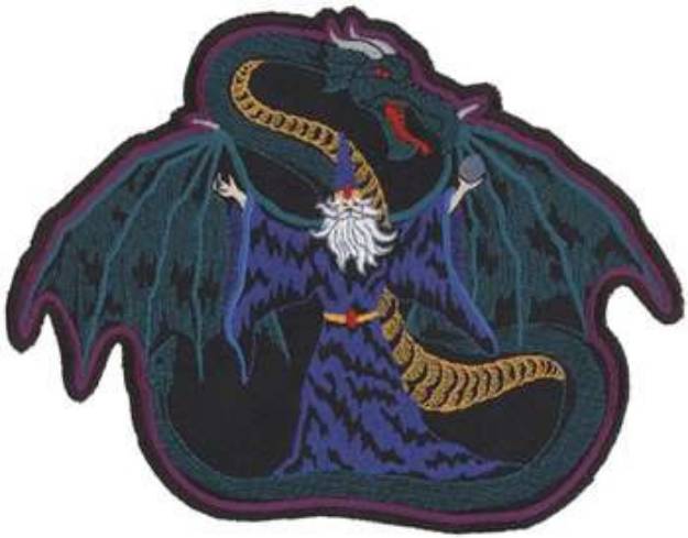 Picture of Wizard And Dragon Machine Embroidery Design