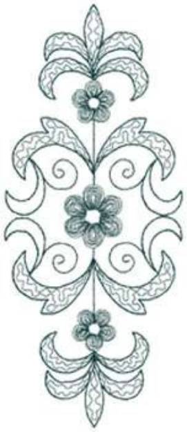 Picture of Floral Scroll Machine Embroidery Design