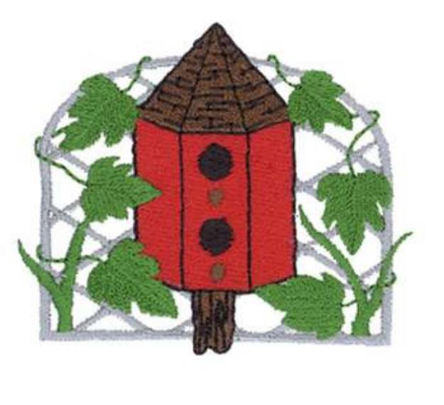 Picture of Birdhouse & Vines Machine Embroidery Design