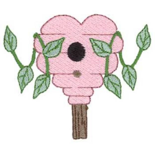 Picture of Heart Birdhouse Machine Embroidery Design