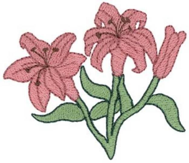 Picture of Lilies Machine Embroidery Design