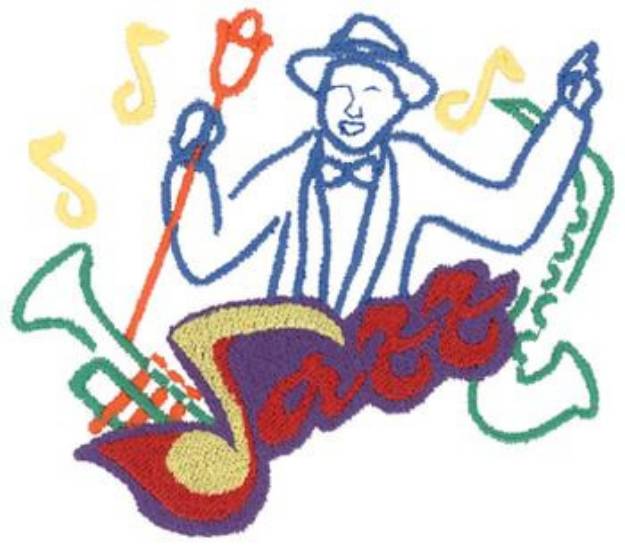Picture of Jazz Singer Machine Embroidery Design