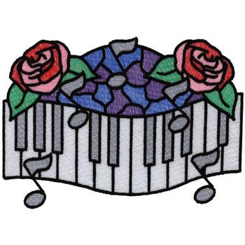 Stain Glass Keyboard Machine Embroidery Design