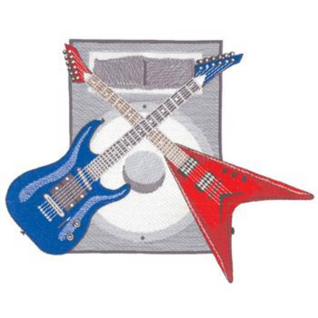 Picture of Guitars Machine Embroidery Design