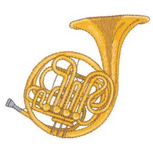 Picture of French Horn Machine Embroidery Design