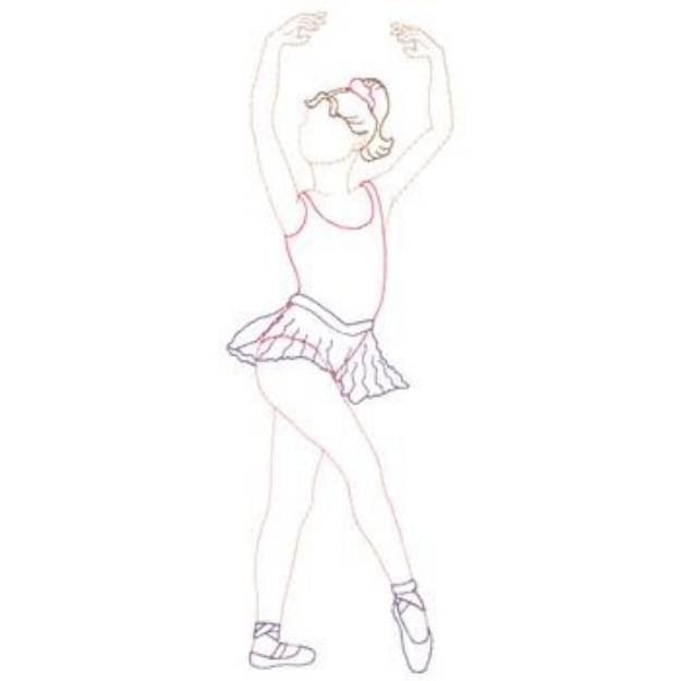 Picture of Ballerina Outline Machine Embroidery Design