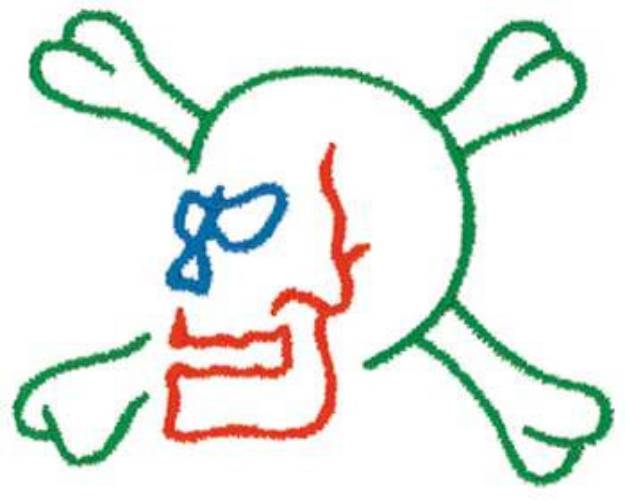 Picture of Skull & Crossbones Machine Embroidery Design