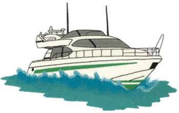 Picture of Motor Yacht Machine Embroidery Design