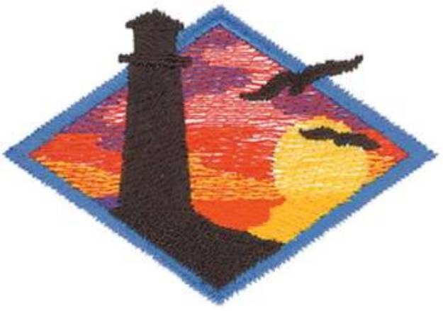 Picture of Lighthouse Sunset Machine Embroidery Design