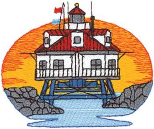 Picture of Lighthouse On Stilts Machine Embroidery Design