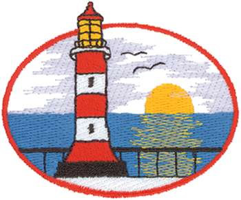Lighthouse Sunset Machine Embroidery Design