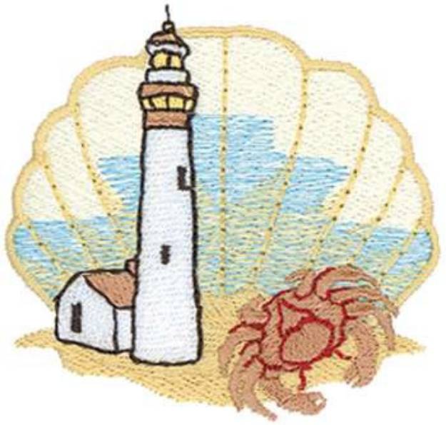 Picture of Lighthouse and Crab Machine Embroidery Design