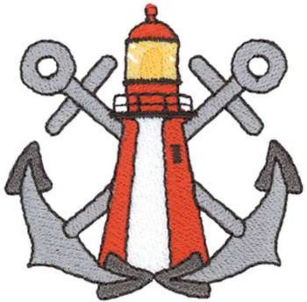 Picture of Lighthouse & Anchors Machine Embroidery Design