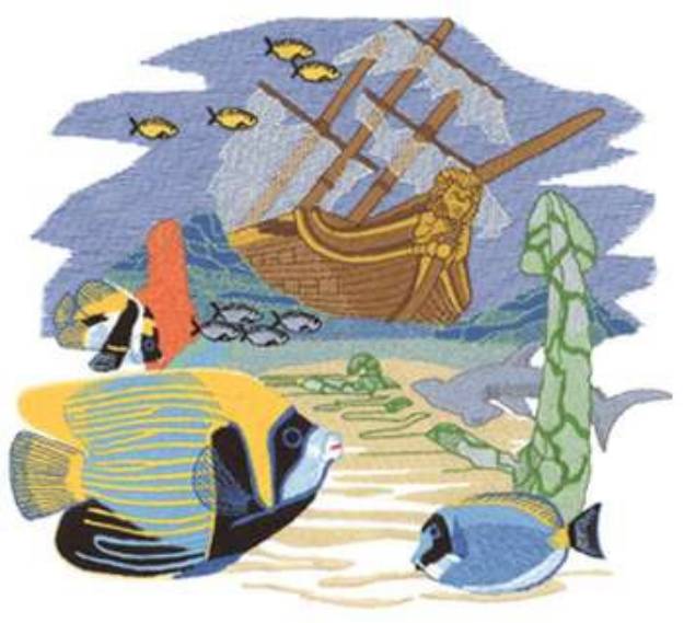 Picture of Shipwreck Scene Machine Embroidery Design