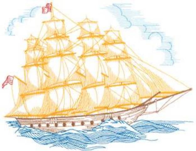 Picture of Clipper Ship Machine Embroidery Design